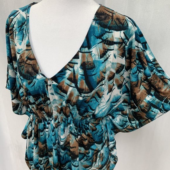 Worthington Tops - WORTHIGTON Stretch Cape Short Sleeve Tunic Top